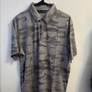 Men’s Travis Mathew Gray OPEN CAMO POLO